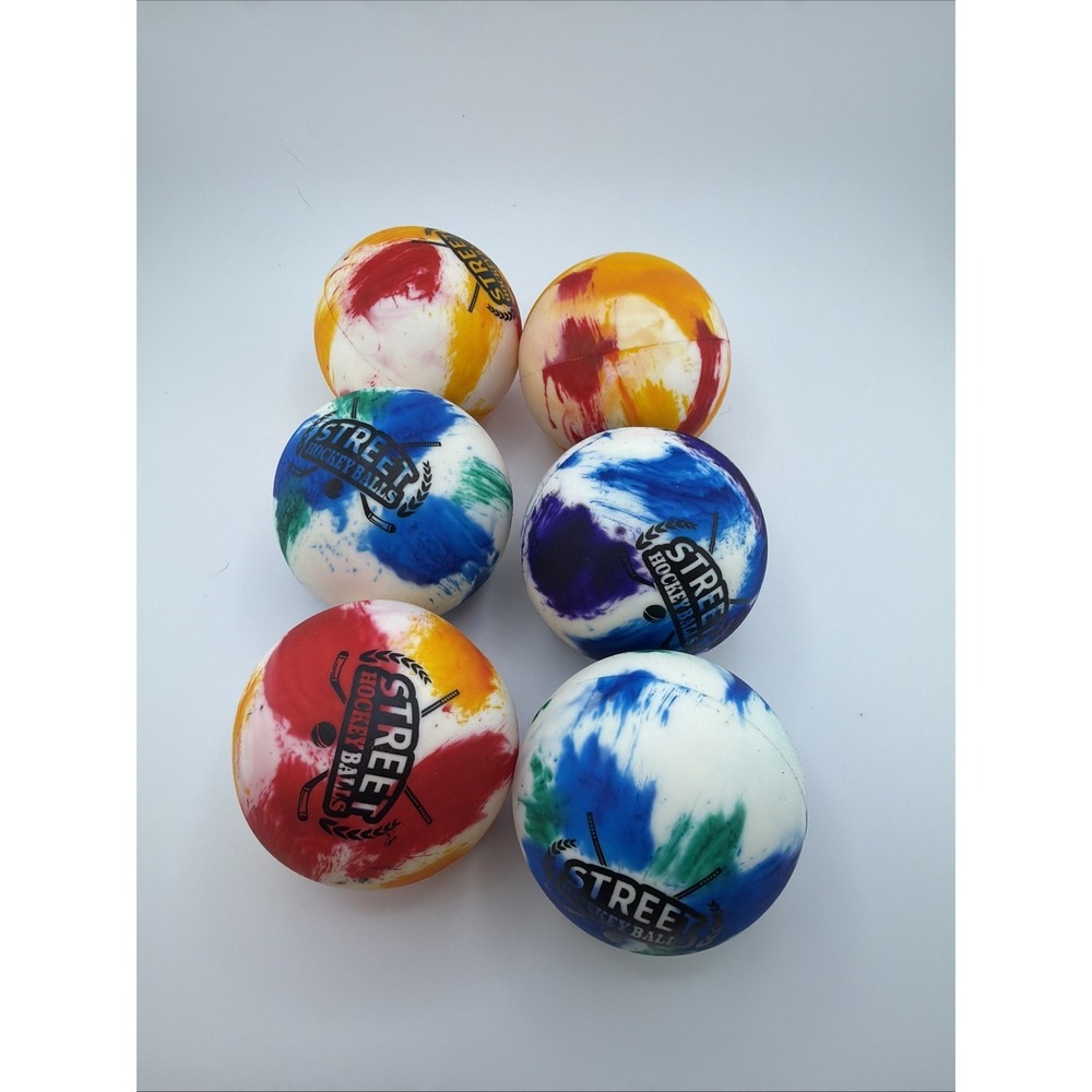 6-pack Street & Roller Hockey Balls - No-Bounce, Durable Construction for Outdo
